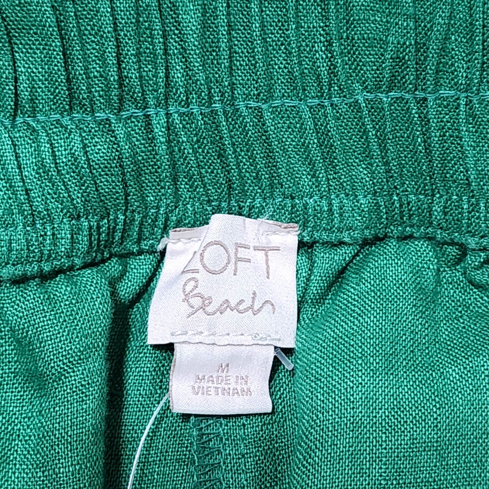 LOFT Beach 100% Linen Wide Leg Pants Size M Casual Coastal Resort Boho Vacation - Picture 8 of 12